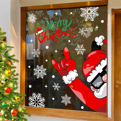 QIAWI™ Christmas Window Clings, Static Cling, No Glue, Reusable Holiday Decorations for Home and Shop Windows