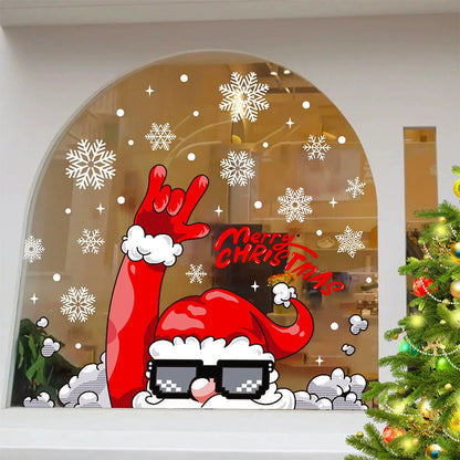 QIAWI™ Christmas Window Clings, Static Cling, No Glue, Reusable Holiday Decorations for Home and Shop Windows