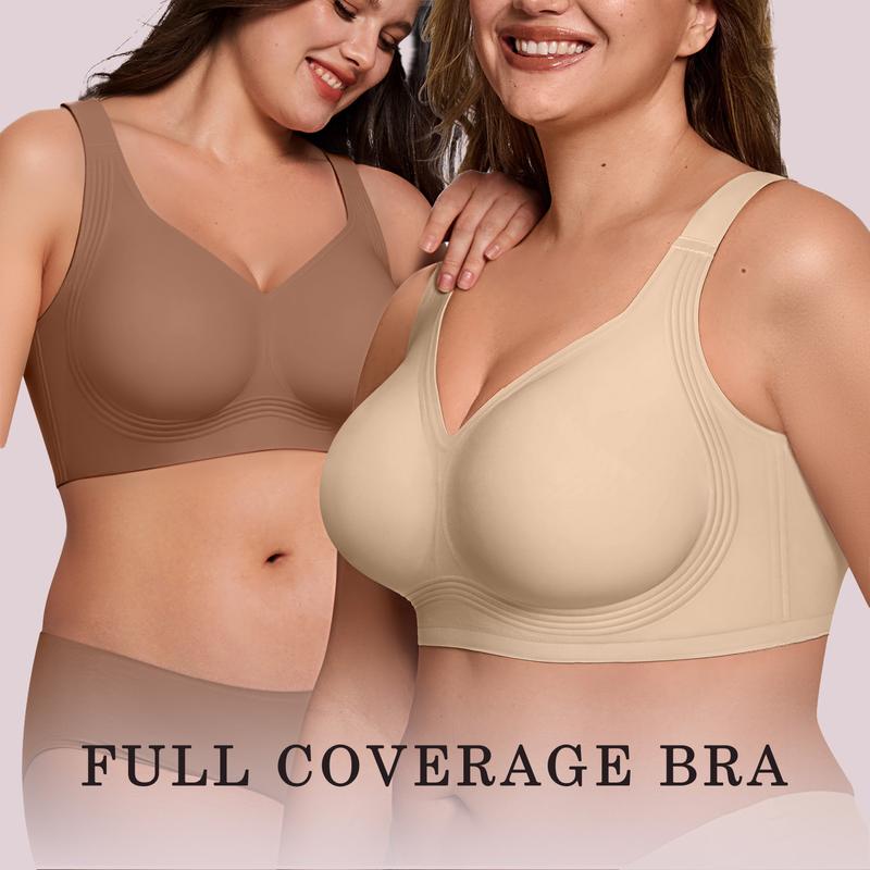 Full coverage wireless bra